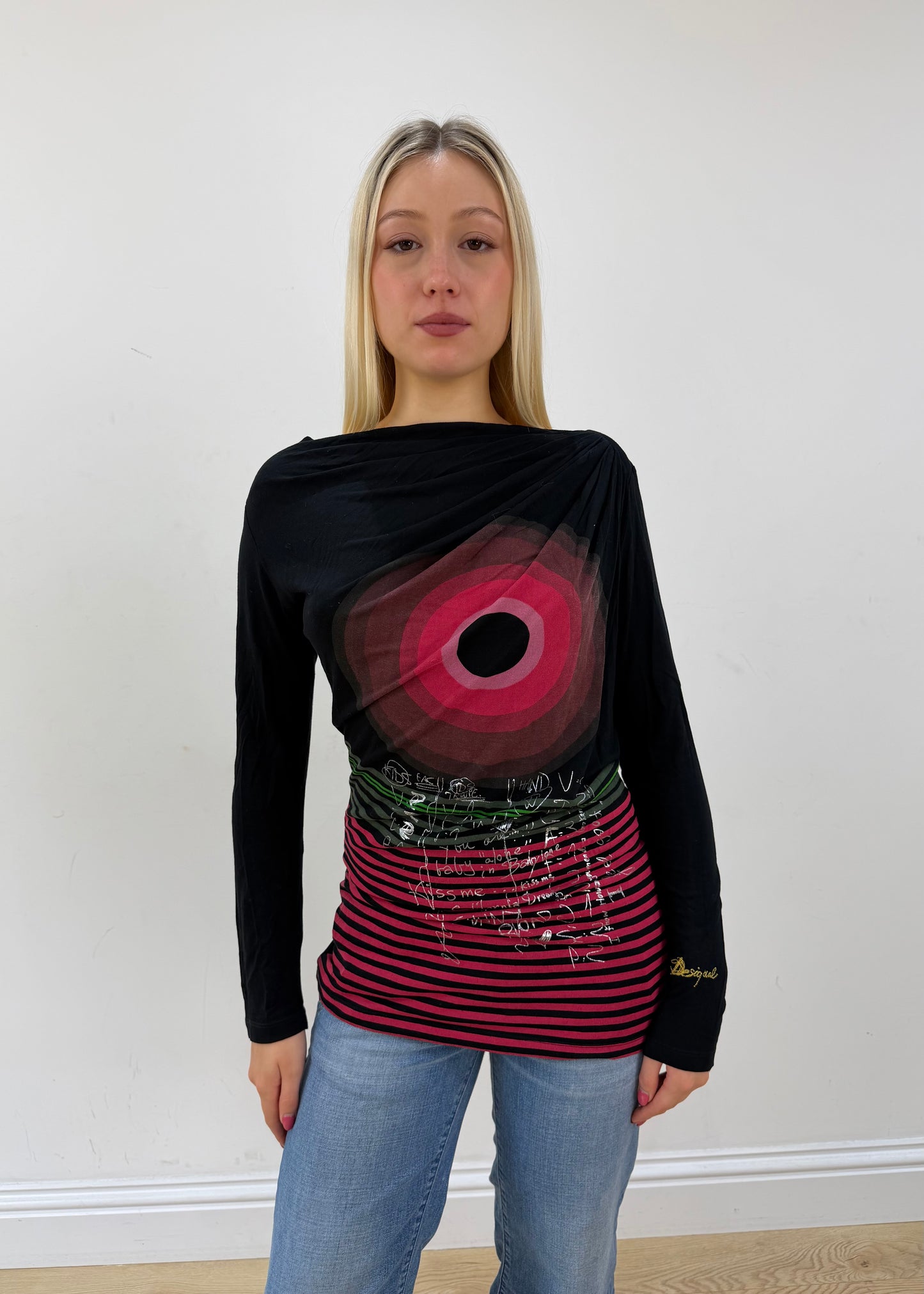 small black desigual mini dress full body front
