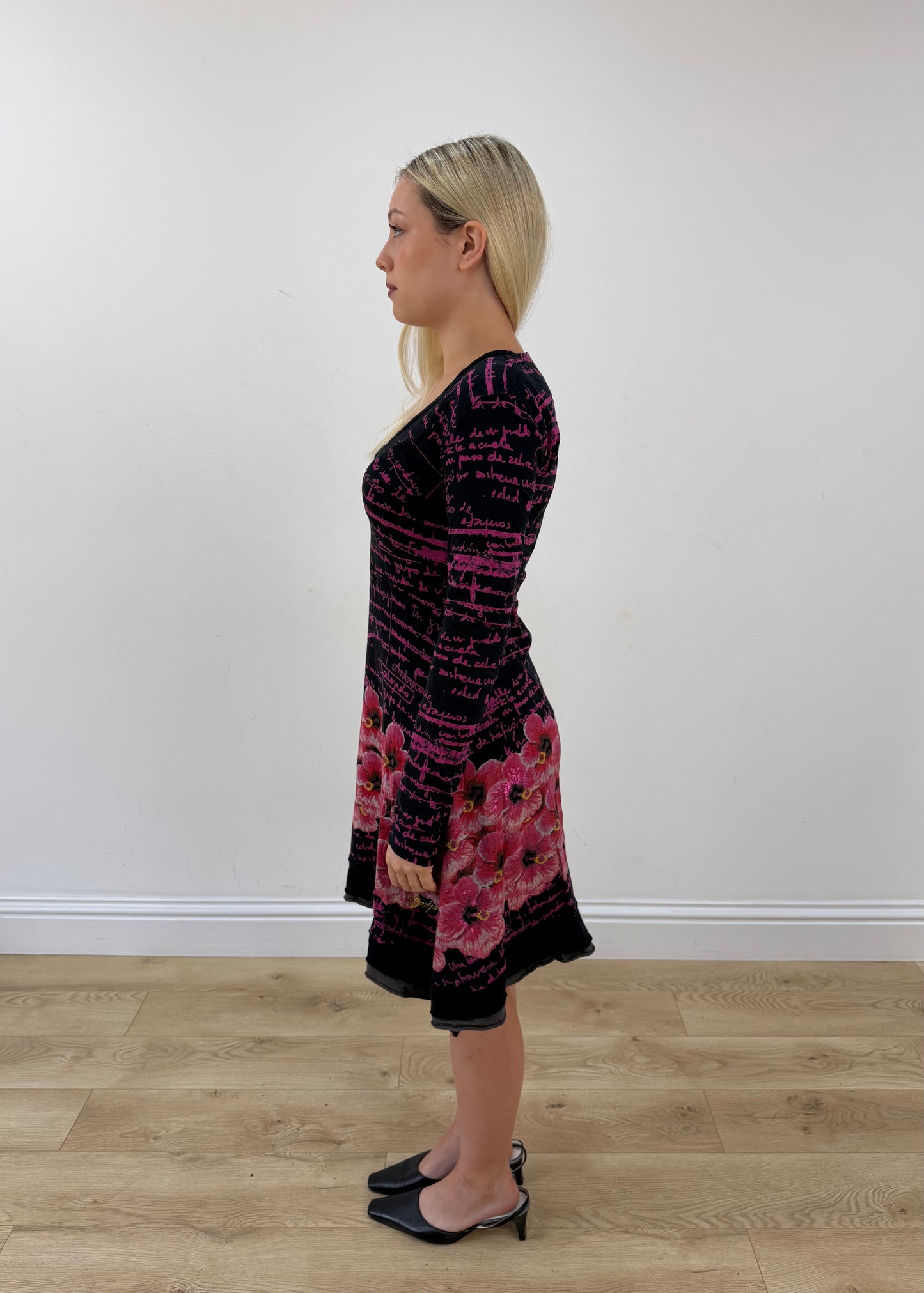 small black desigual mini dress side