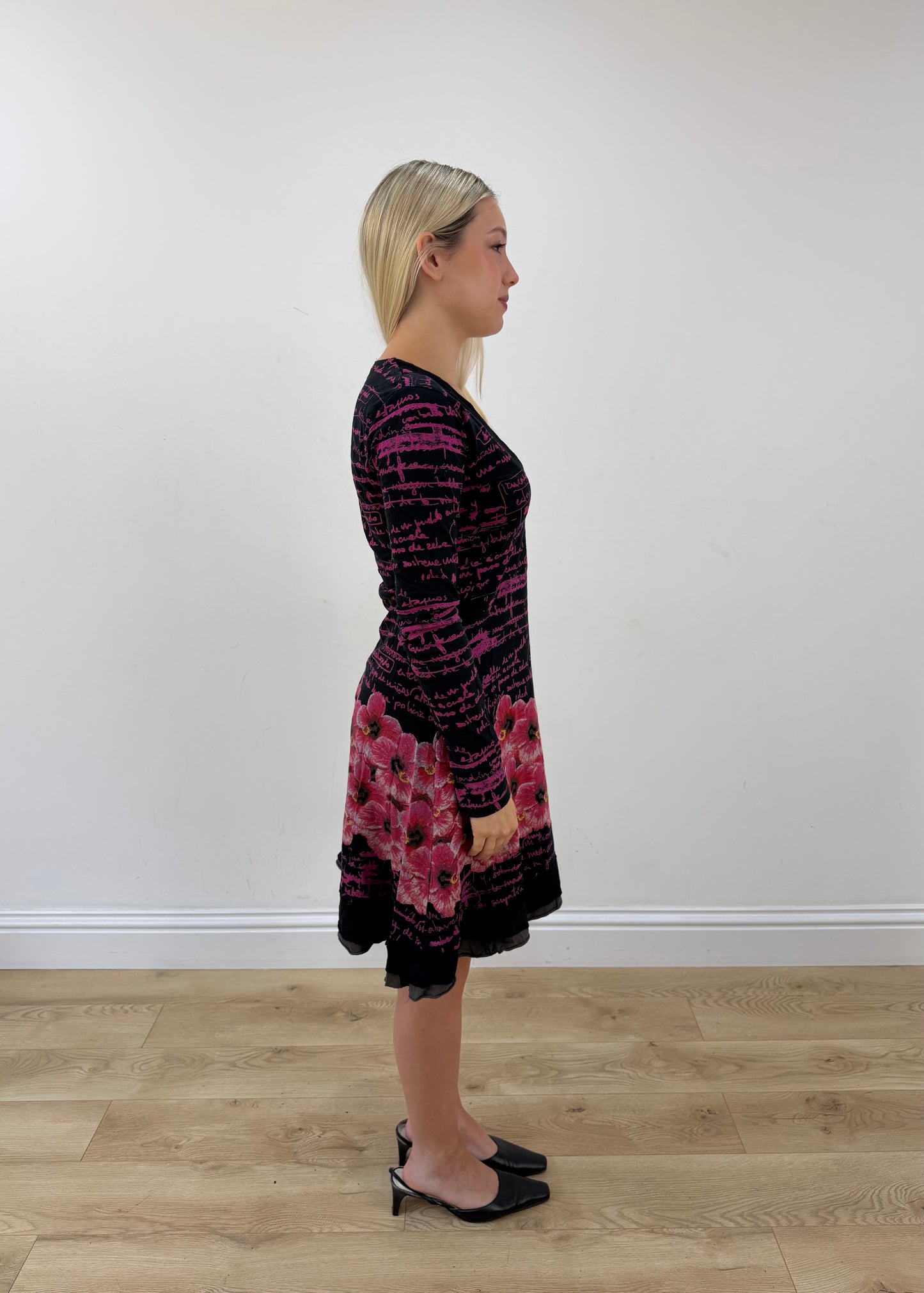 small black desigual mini dress other side
