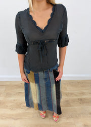 small black intimissimi sheer top aesthetic headless