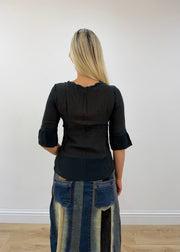 small black intimissimi sheer top back