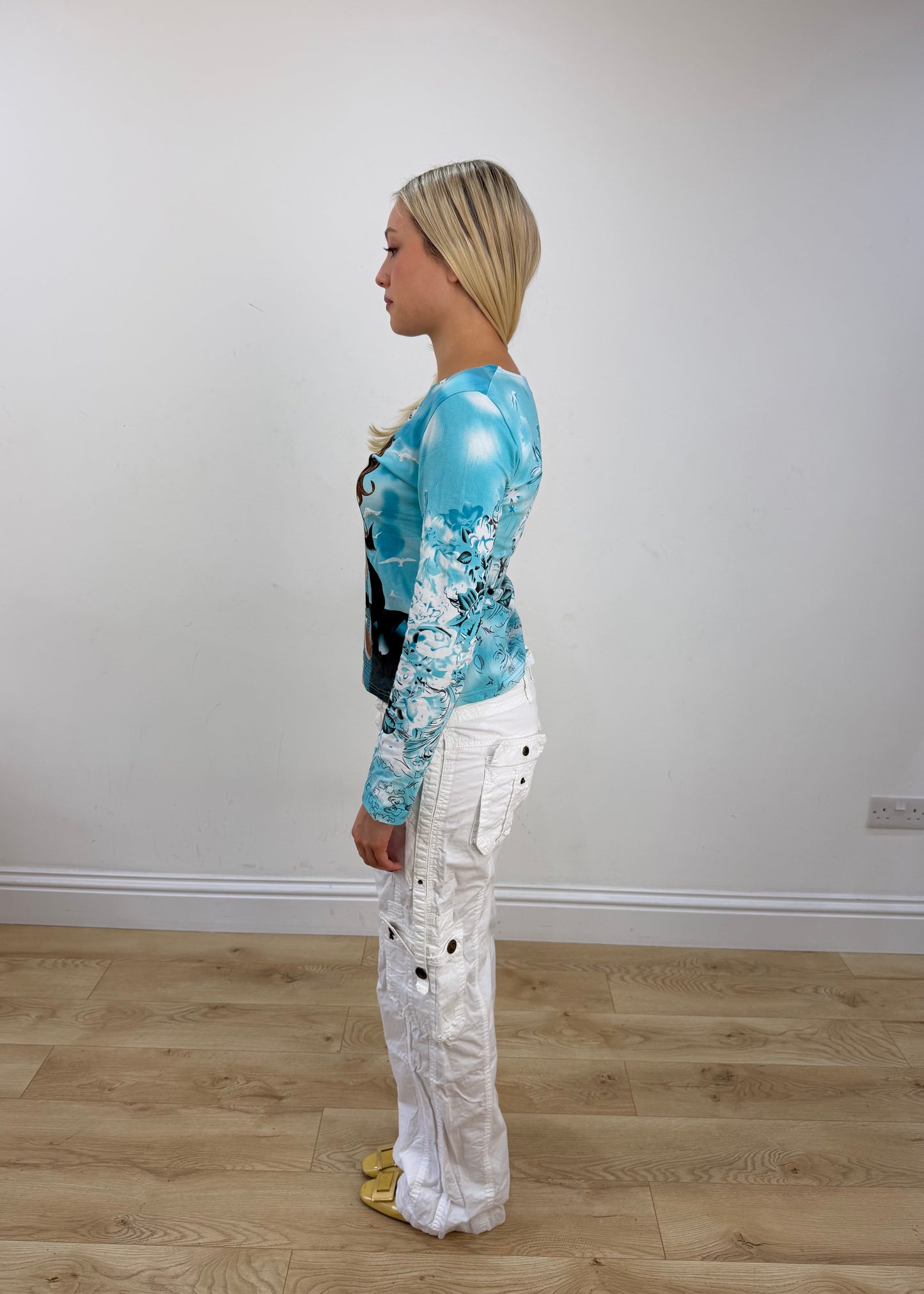 small blue custo barcelona long sleeve top side