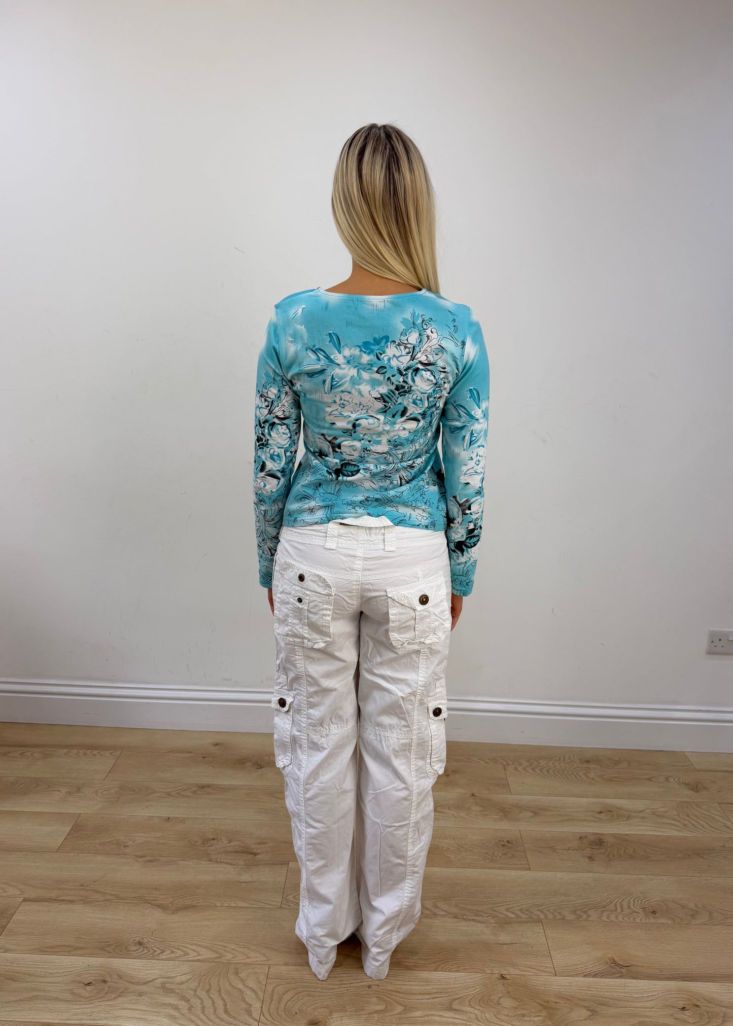 small blue custo barcelona long sleeve top back