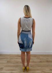 small blue desigual midi dress back