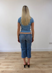 small blue guess t-shirt back