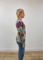 small grey desigual long sleeve jumper other side