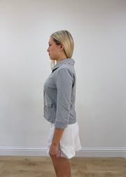 small grey moschino cardigan top side
