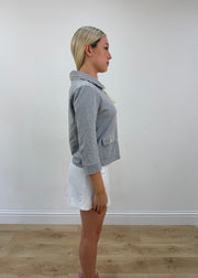 small grey moschino cardigan top other side