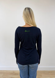 small navy desigual long sleeve jumper back