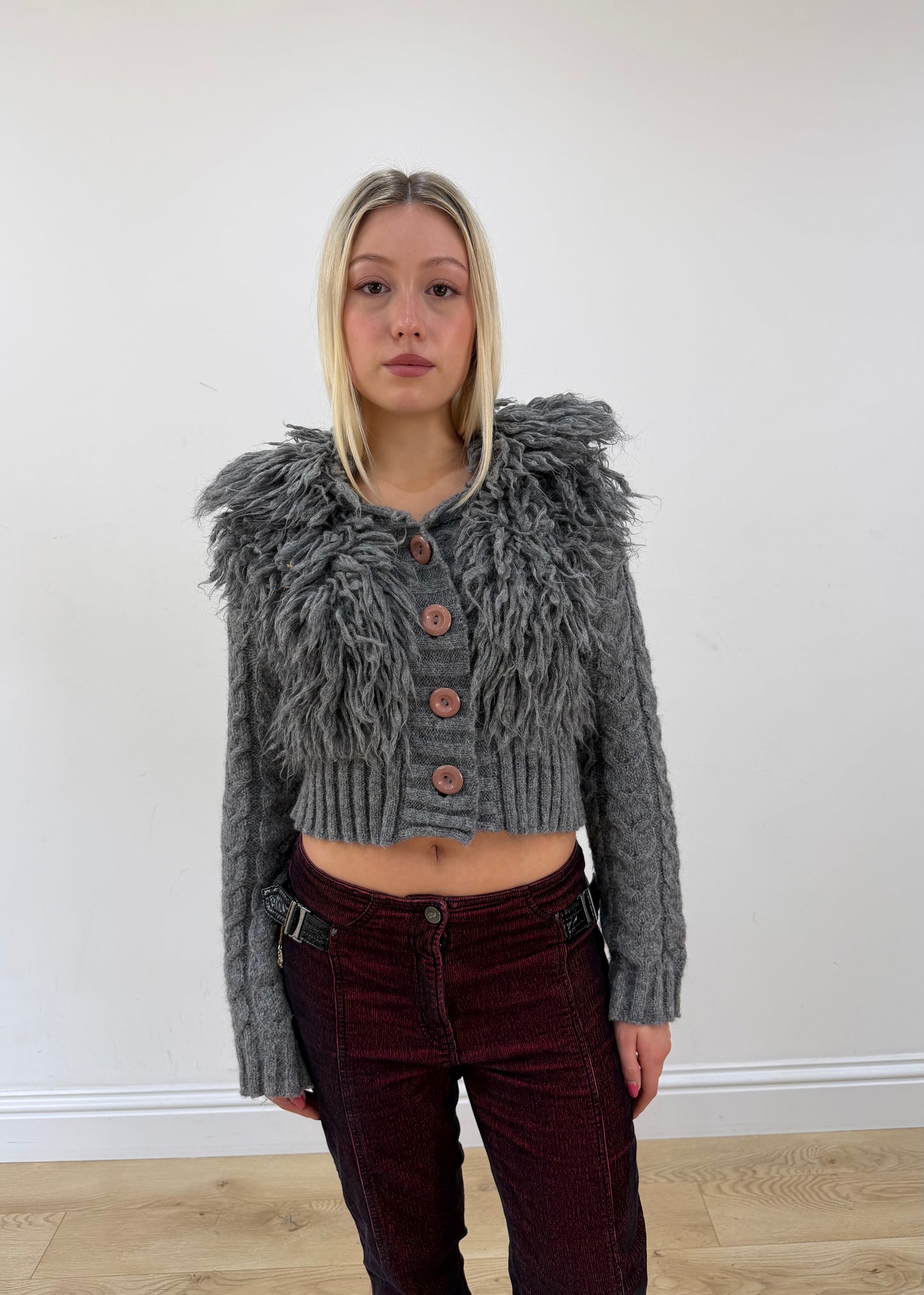 small red and black denim jeans zoomed front