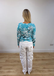 small white cargo trousers back