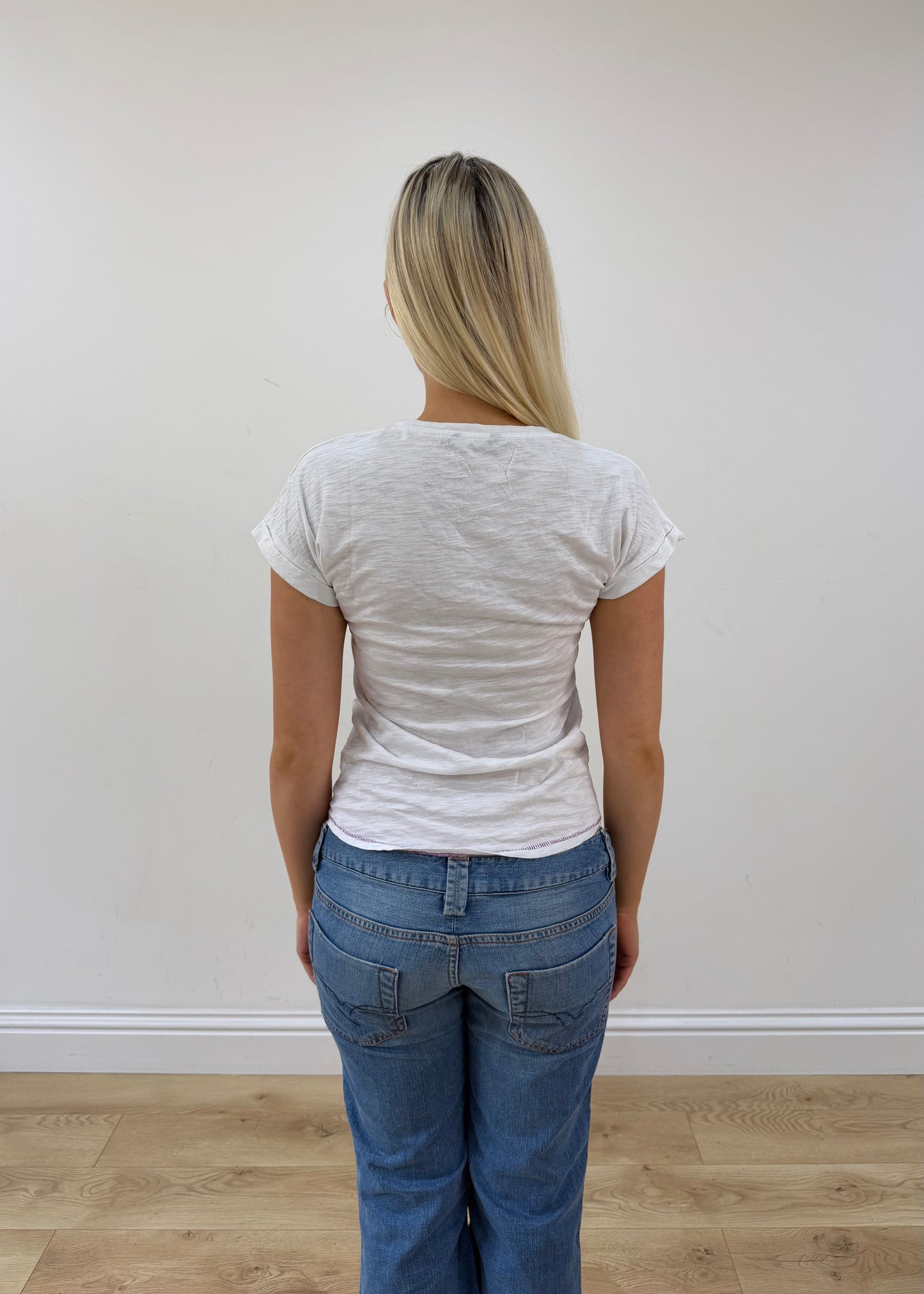 small white graphic t-shirt back