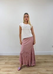small white guess graphic tshirt full body front