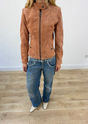 small pink tom tailor faux leather zip jacket image 2