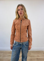 small pink tom tailor faux leather zip jacket image 3