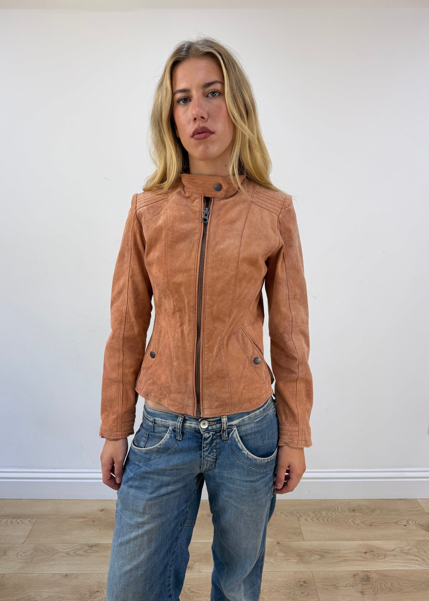 small pink tom tailor faux leather zip jacket image 3