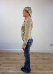 extra small cream zip jacket photo 4