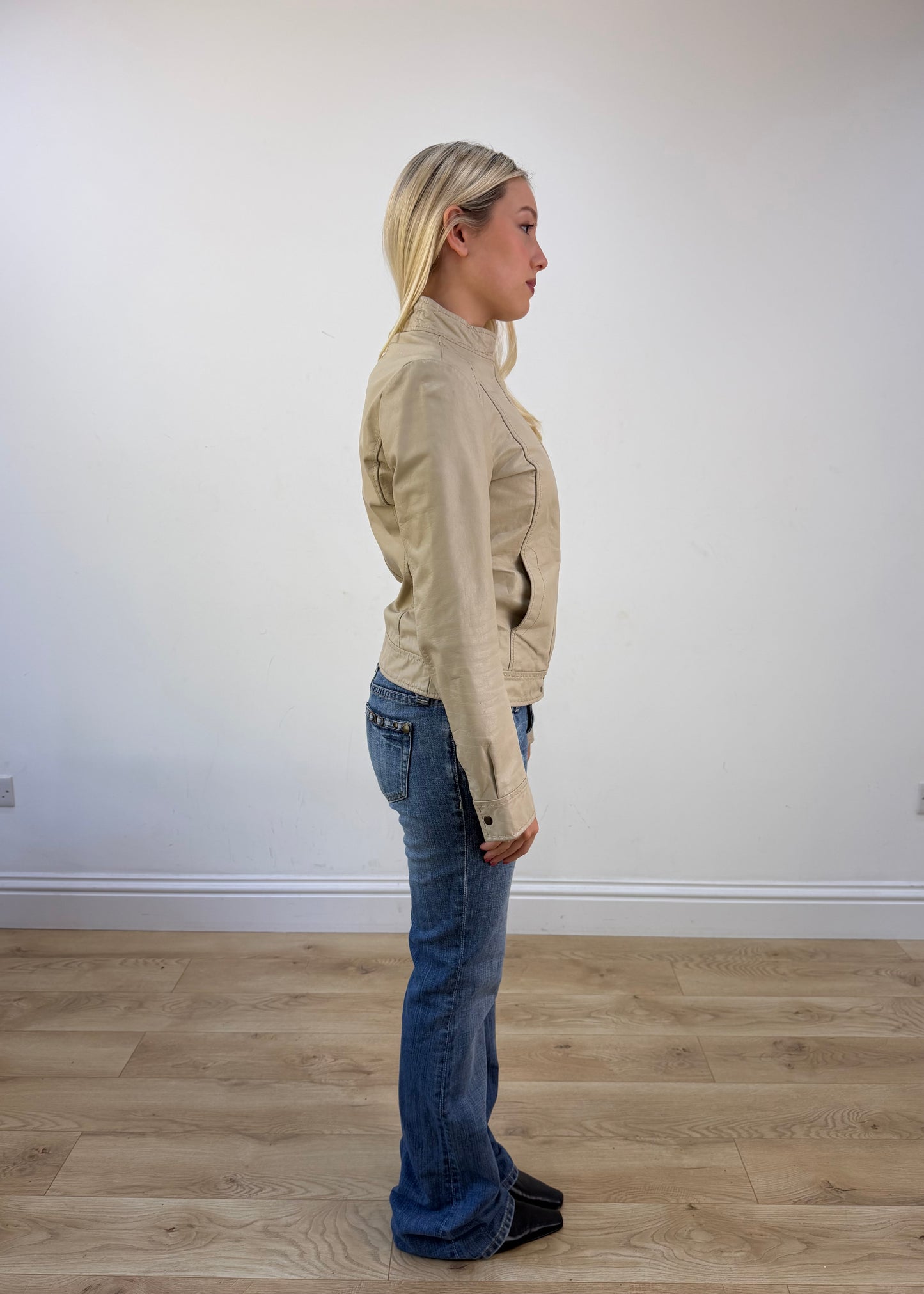 extra small cream zip jacket photo 6