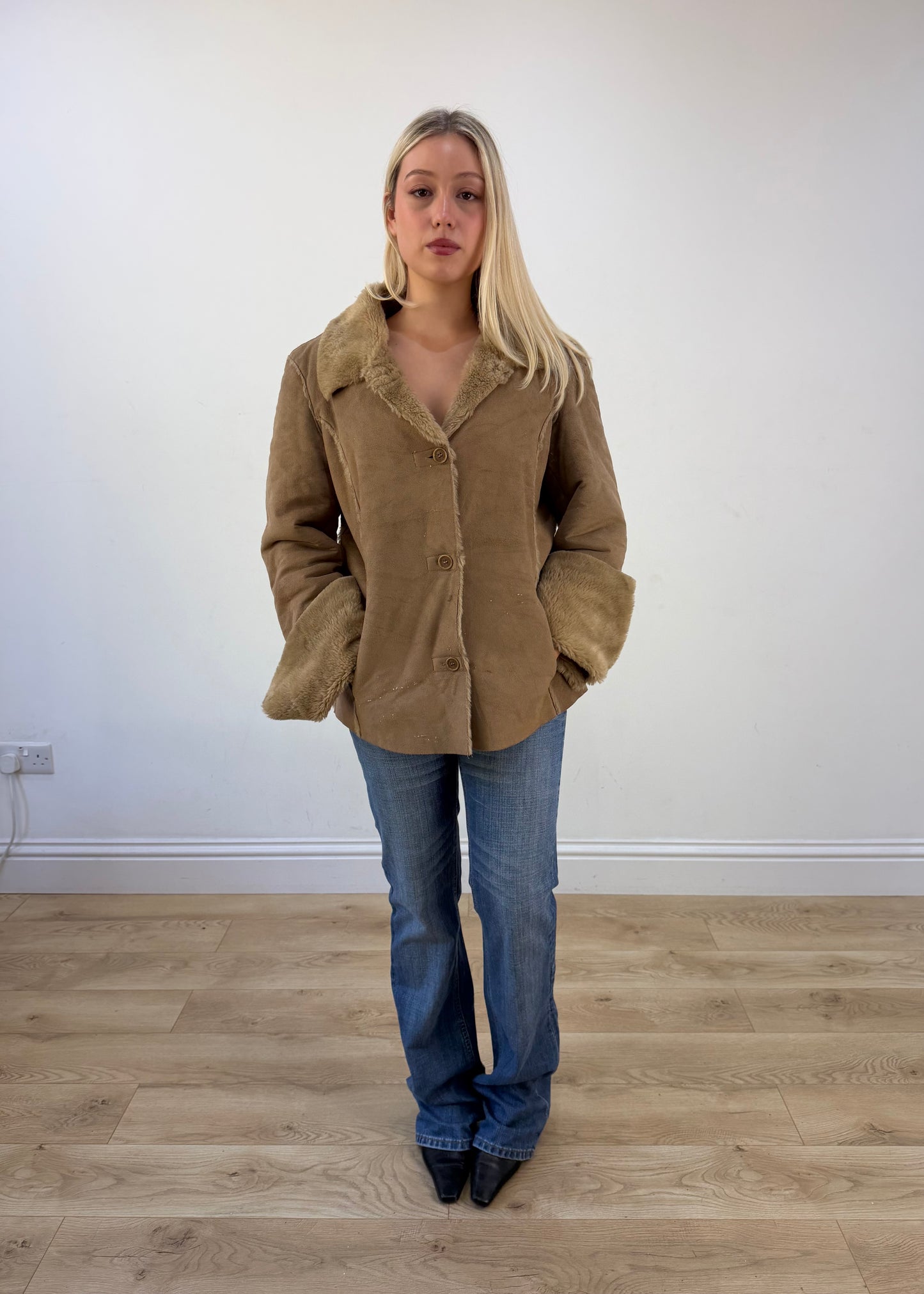 medium beige liu jo afghan coat photo 1