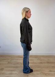 extra small black faux leather jacket photo 7