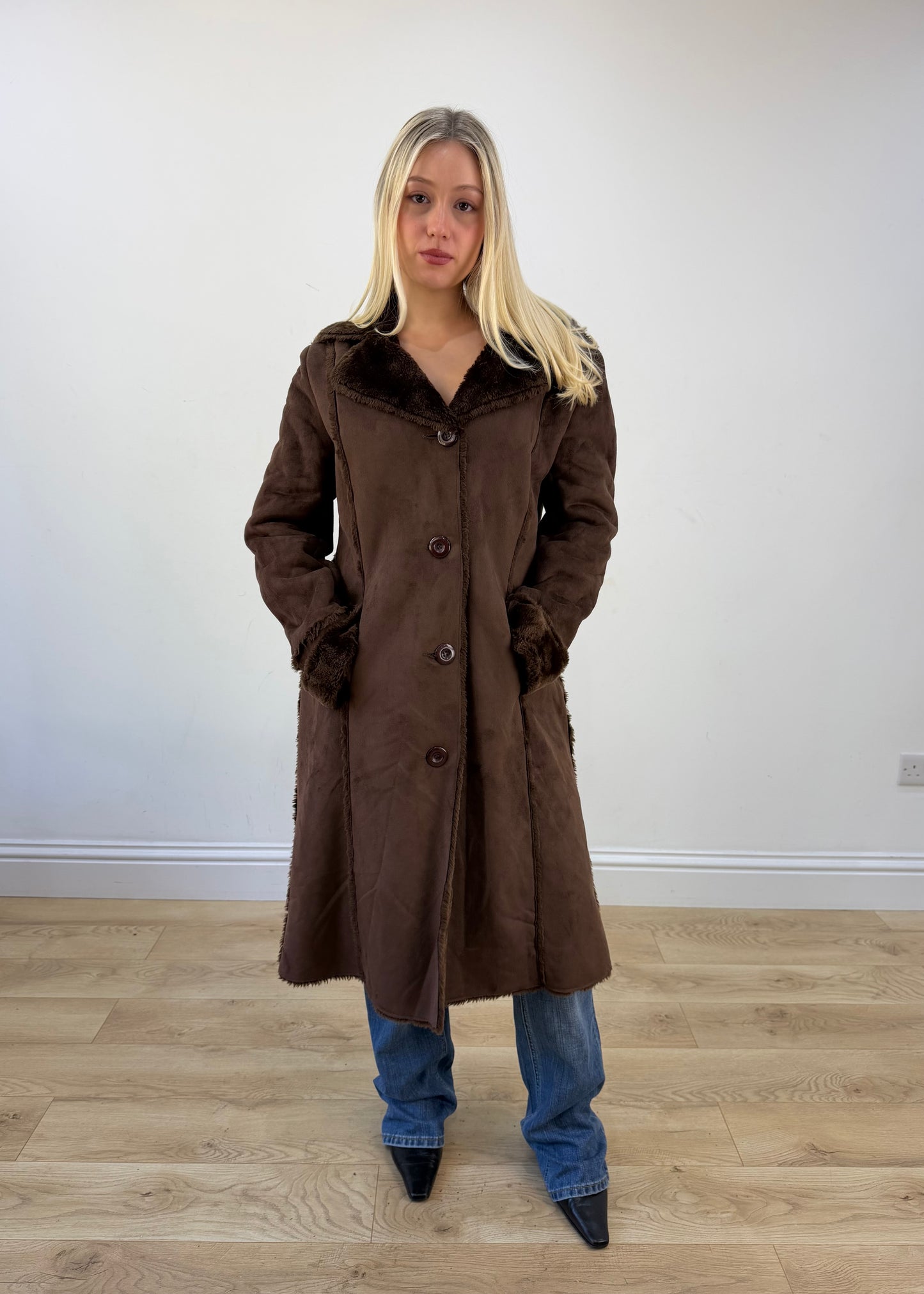 medium brown afghan long coat photo 1