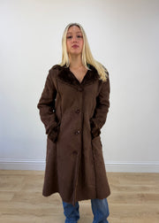 medium brown afghan long coat photo 2