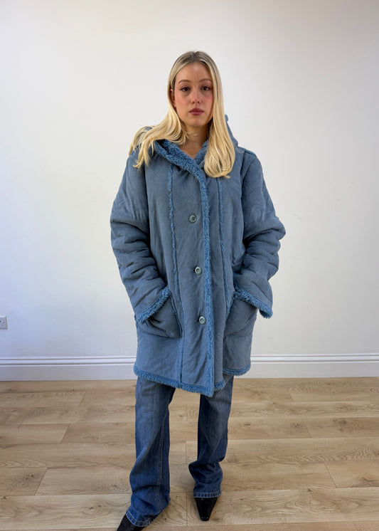 xl blue afghan coat photo 1