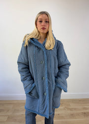 xl blue afghan coat photo 2