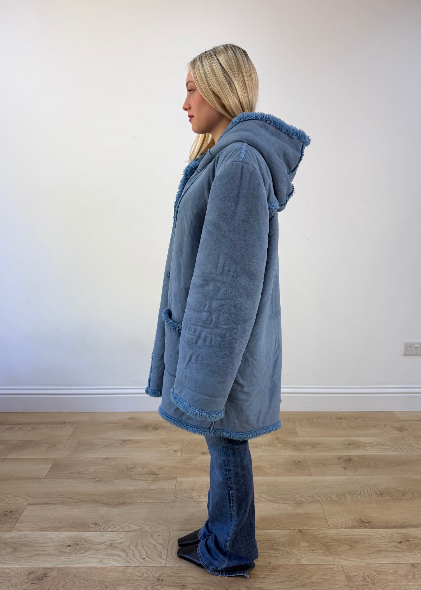 xl blue afghan coat photo 4