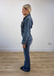 small levi's dark wash denim jacket photo 4