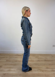 small levi's dark wash denim jacket photo 6