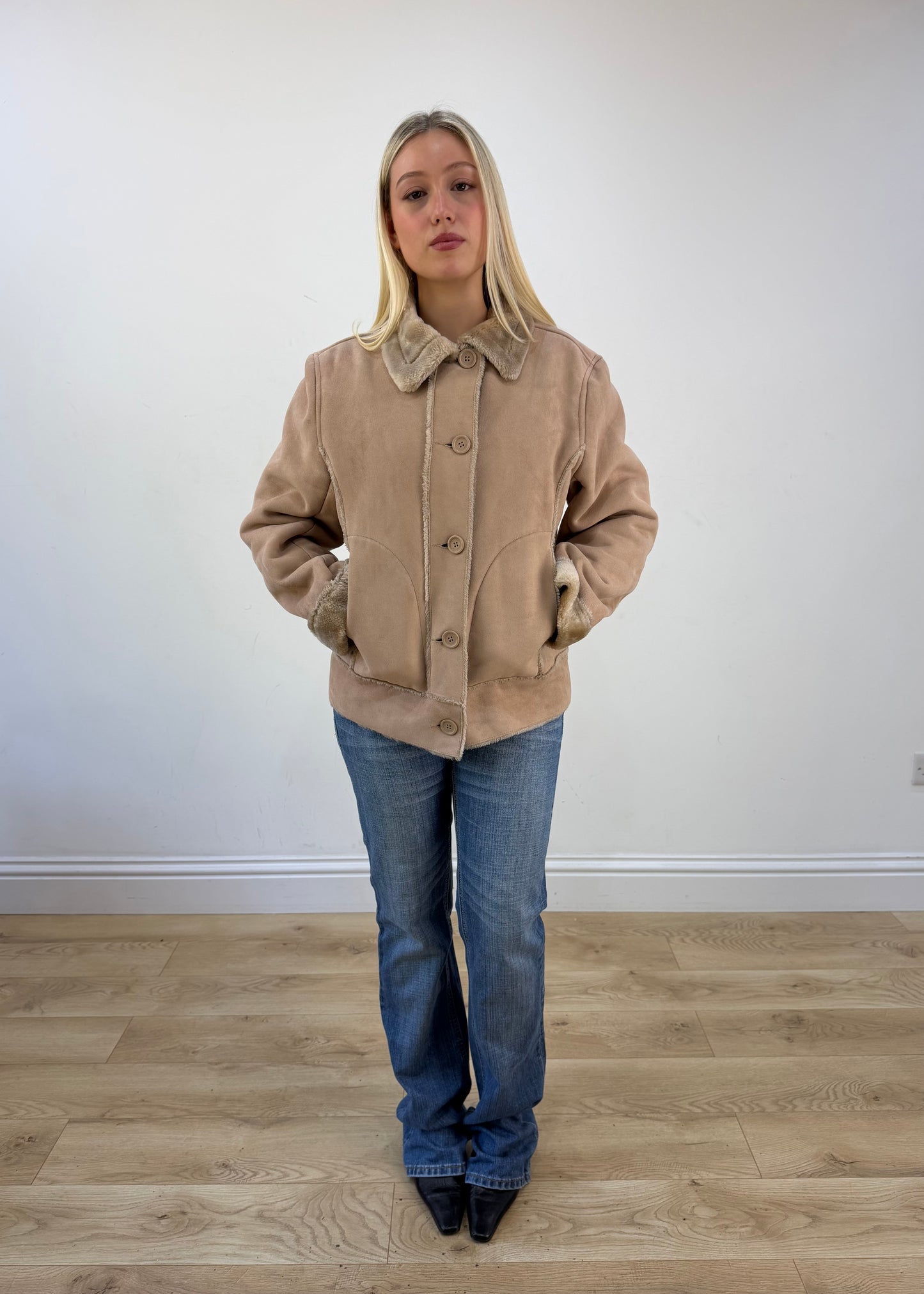 small beige afghan coat photo 1