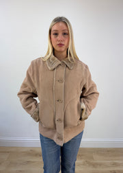 small beige afghan coat photo 2