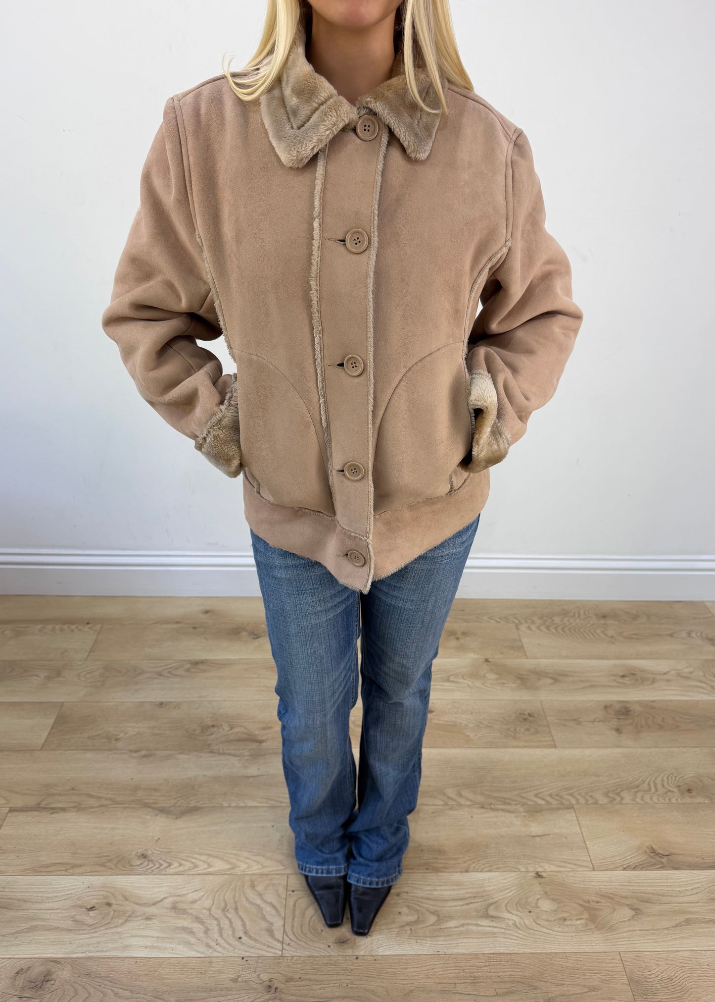 small beige afghan coat photo 3