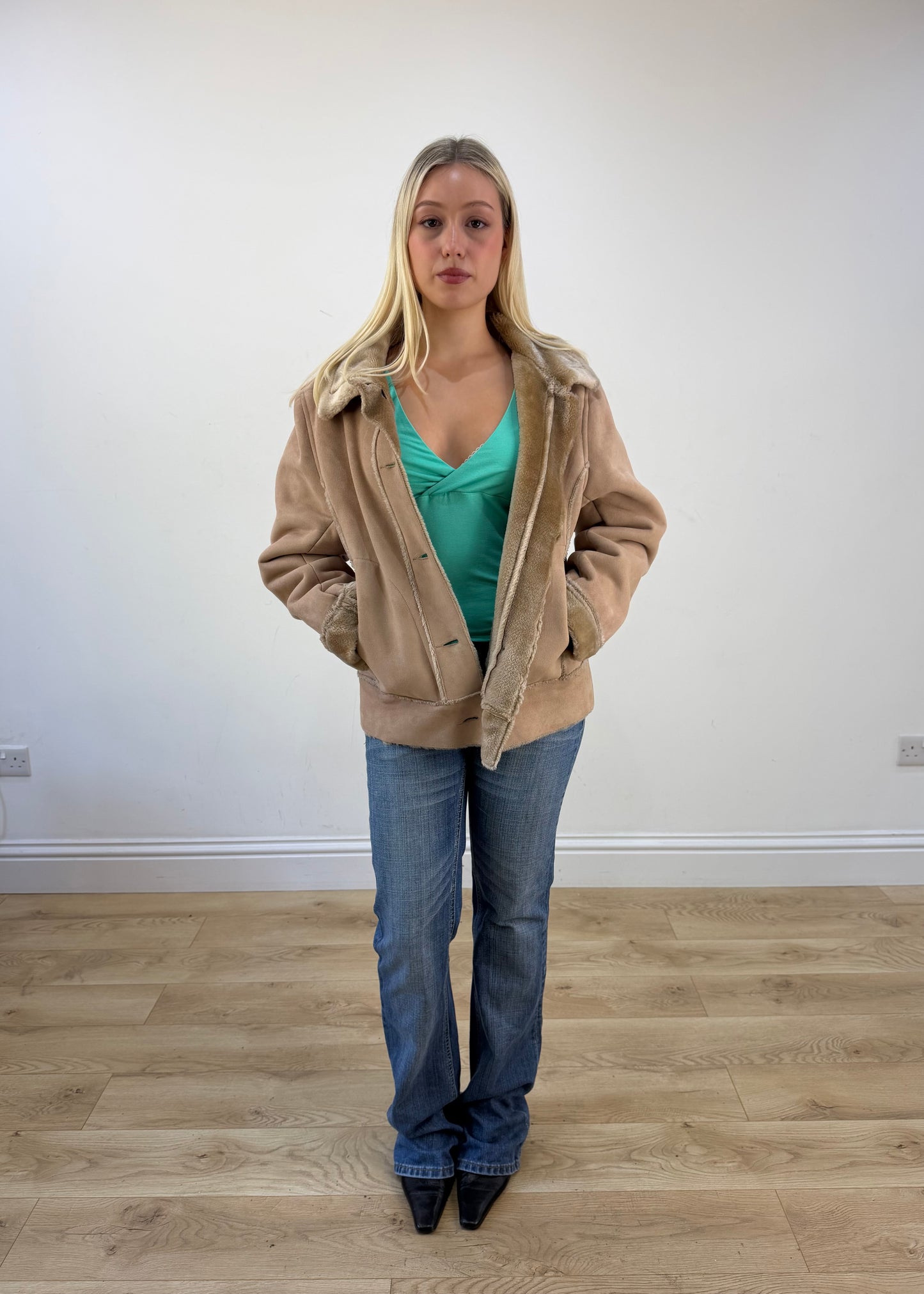 small beige afghan coat photo 7