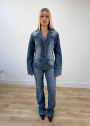 medium two tone denim jacket photo 1