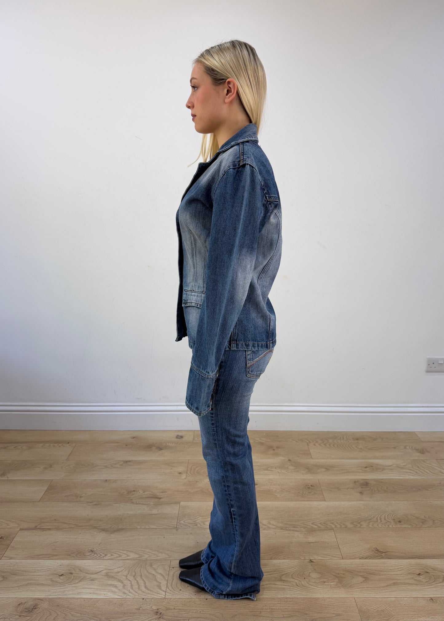 medium two tone denim jacket photo 4