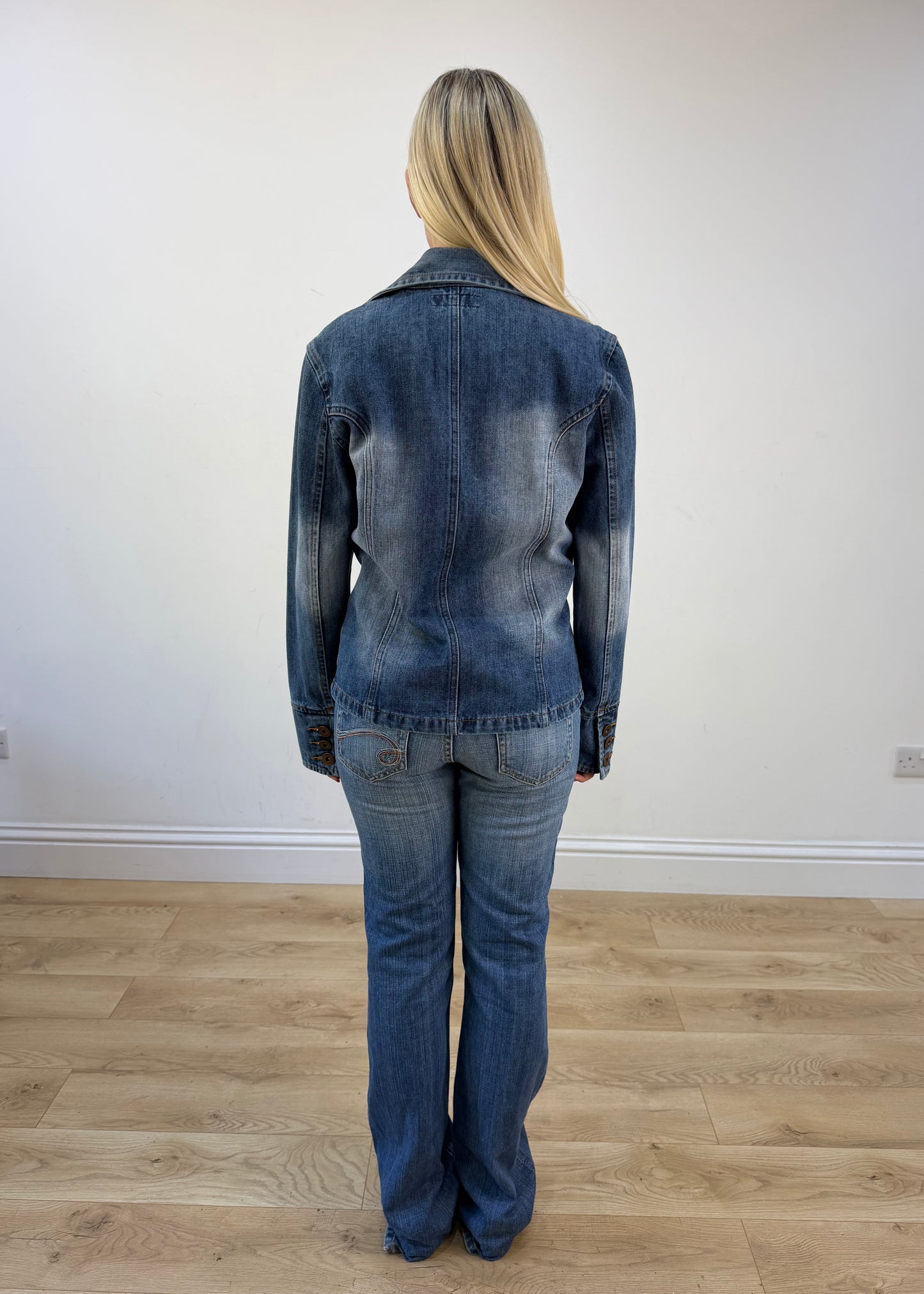 medium two tone denim jacket photo 5