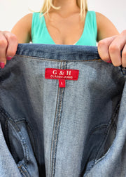 medium two tone denim jacket photo 8