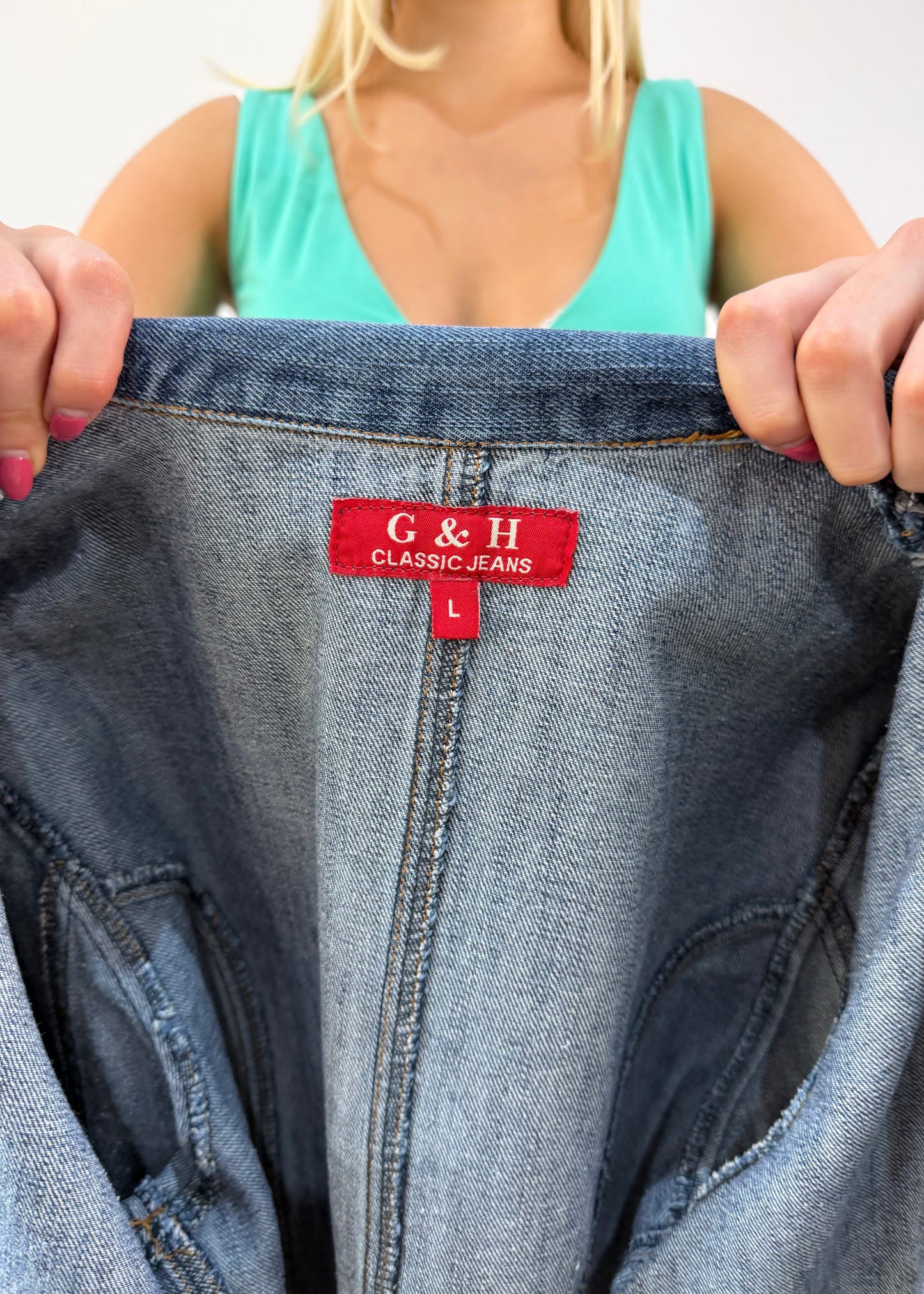 medium two tone denim jacket photo 8