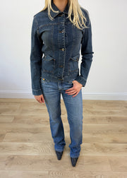 medium dark wash denim jacket photo 3
