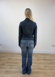 medium dark wash denim jacket photo 5