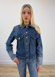 small mid wash denim jacket photo 3