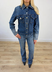 small mid wash denim jacket photo 4