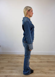 small mid wash denim jacket photo 7