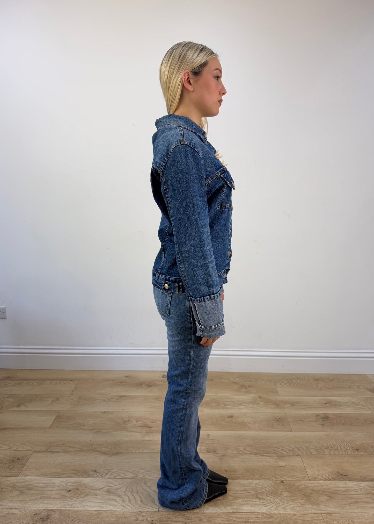 small mid wash denim jacket photo 7