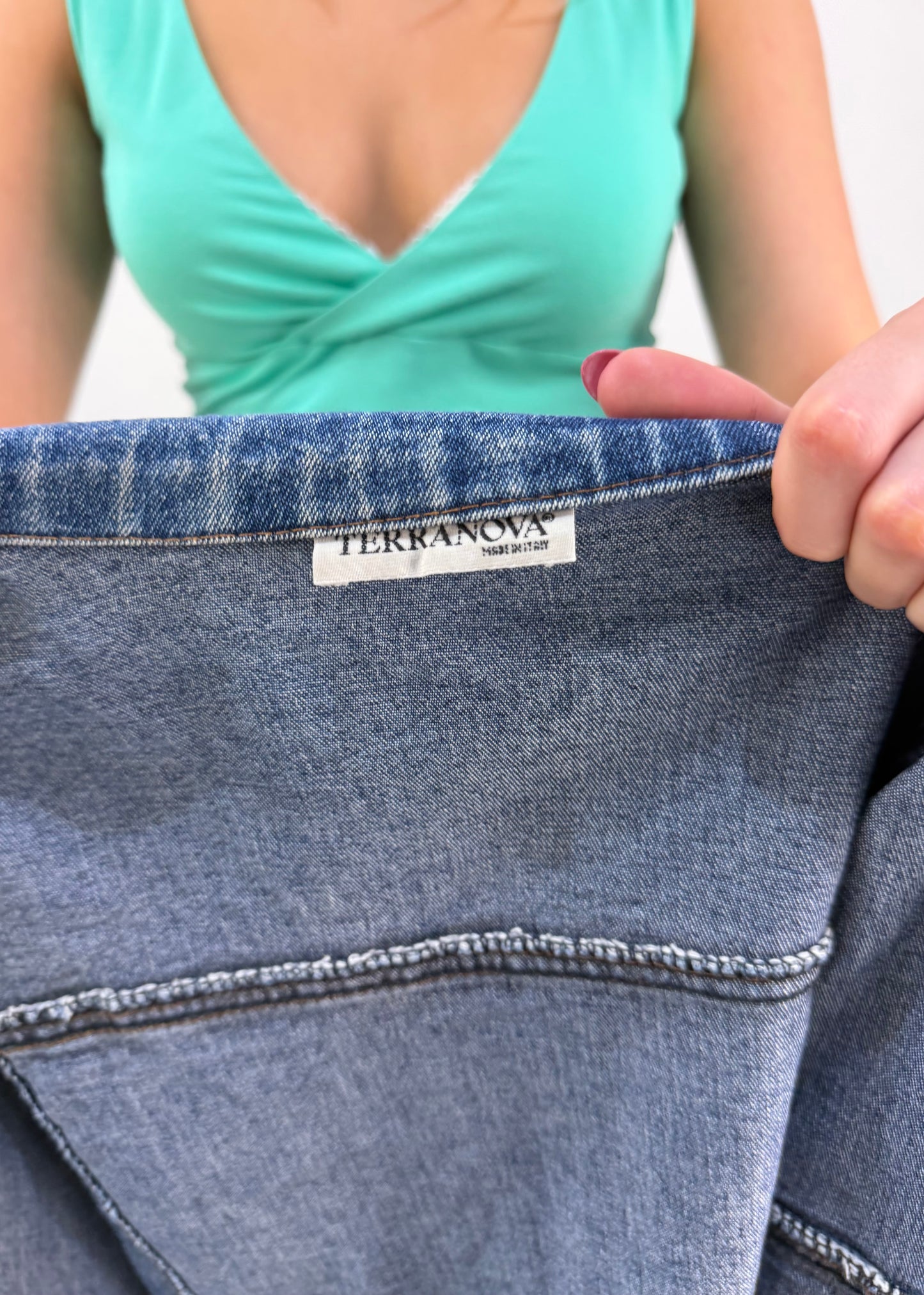 small mid wash denim jacket photo 8