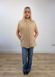 large beige quilted gilet photo 1