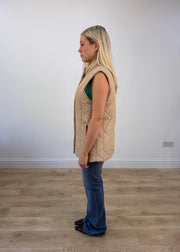 large beige quilted gilet photo 4