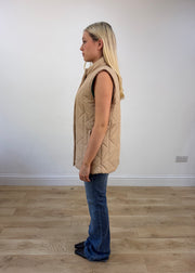 large beige quilted gilet photo 5